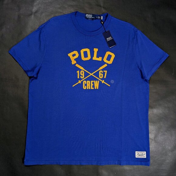 Polo Ralph Lauren Rowing Crew Jersey T-Shirt Mens XL Classic Fit Blue Graphic - Picture 1 of 7